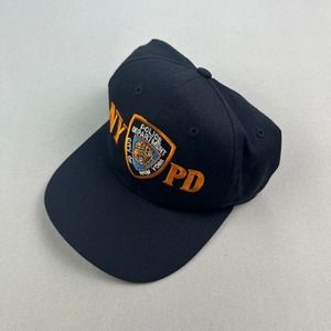 Vintage NYPD Hat Cap Snapback Black City Of New York Police Department Logo 90s